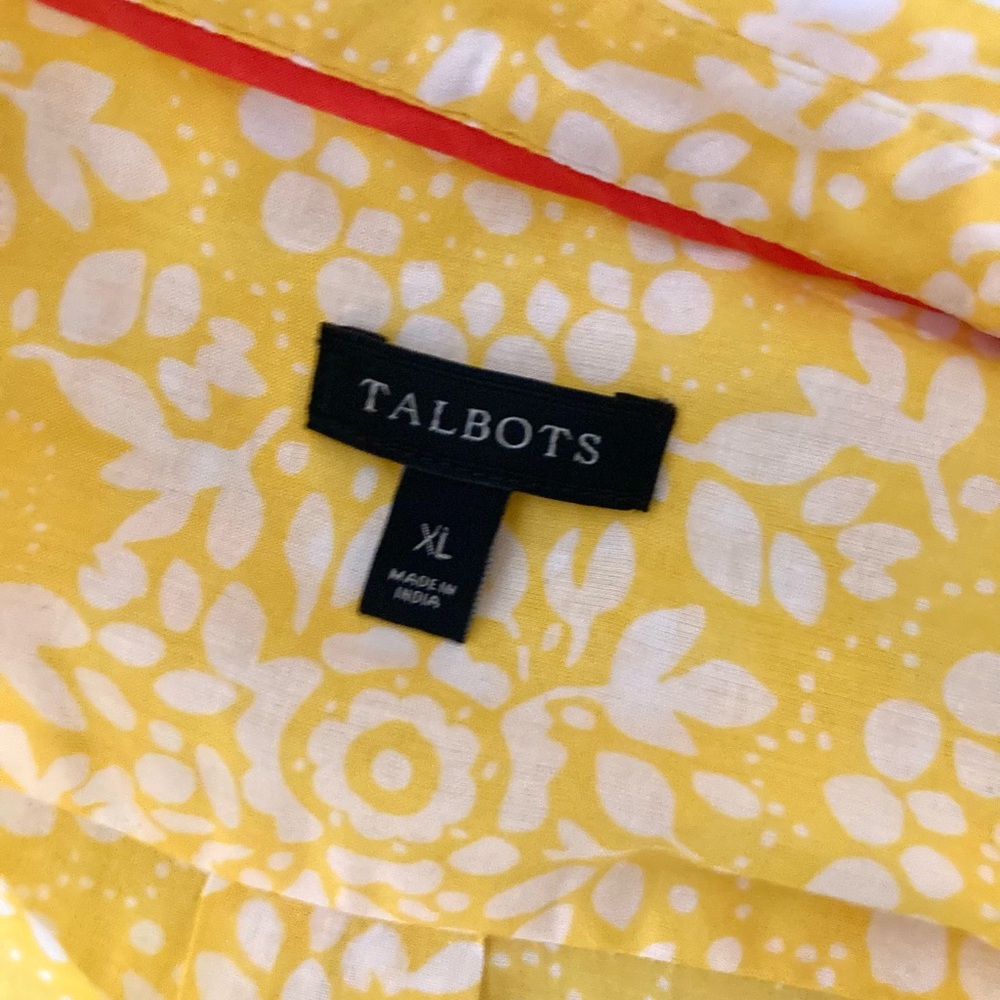 Talbots Floral Long Sleeve Button Down Top Size XL - Picture 6 of 7